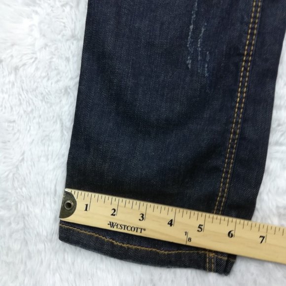 Coogi Womens Jeans Straight Leg Blue Denim Embroidered Jeweled Distressed 8 - Picture 13 of 16